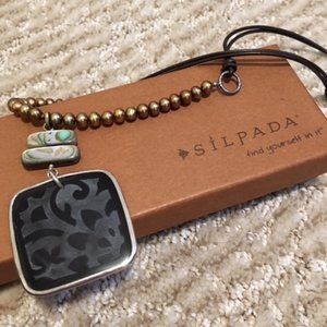 Silpada Black Lip Shell Sterling Silver Necklace